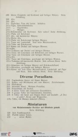 Diverse Porzellane (Nr. 212-219a)