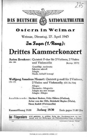 Drittes Kammerkonzert