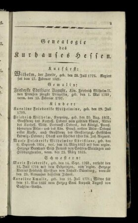 Genealogie des Kurhauses Hessen