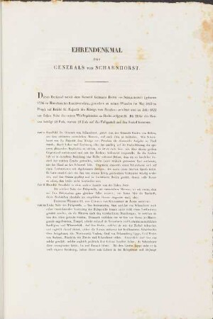 Ehrendenkmal des Generals von Scharnhorst.
