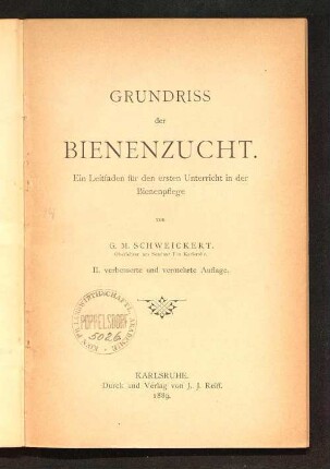 Grundriss der Bienenzucht : ein Leitfaden für den ersten Unterricht in der Bienenpflege