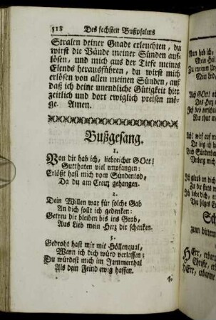 Bußgesang. - Schlußlitaney zum bittern Leiden und Sterben Christi. - Schlußgebeth zu dem gekreuzigten Erlöser.