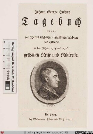 Bildnis Johann Georg Sulzer