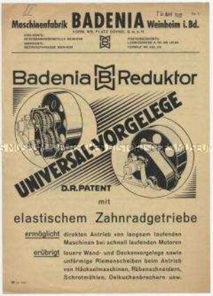Badenia Reduktor UNIVERSAL-VORGELEGE mit elastischem Zahnradgetriebe