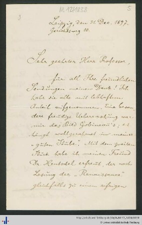 Brief von Theodor Fritsch vom 31.12.1897.