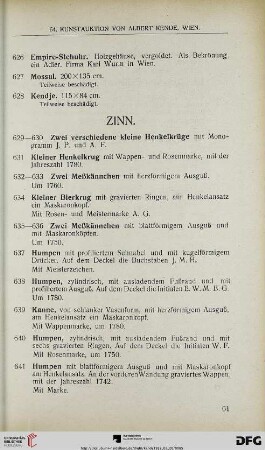 Zinn (Nr. 629-660)