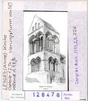 Lesges: Kirche, Vierungsturm von Nordosten