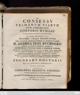 De Consensv Primarvm Viarvm Cvm Perimetro Corporis Hvmani