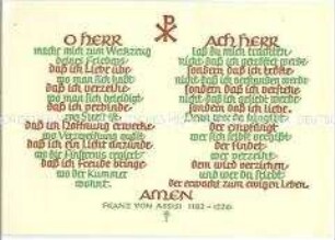 Postkarte mit christlichem Gebet