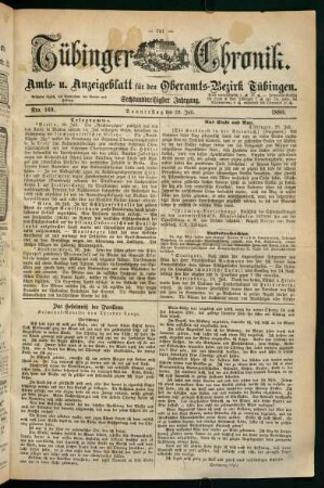 22. Juli (Nro. 169) - 25. Juli (Nro. 172)