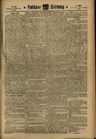 Zweite Ausgabe vom Freitag, den 11. November 1910.