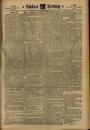 Zweite Ausgabe vom Freitag, den 11. November 1910.