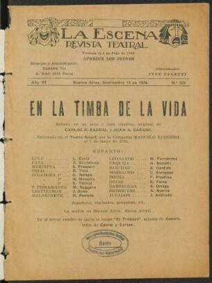 En la timba de la vida : sainete en un acto y tres cuadros