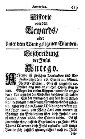 Beschreibung der Insul Antego