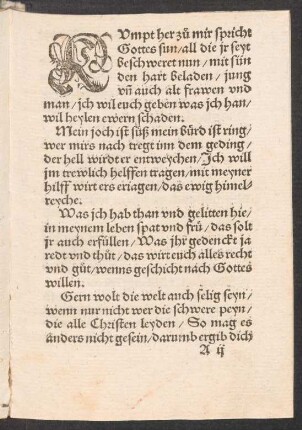 KVmpt her zu mir spricht || Gottes sun/ all die jr seyt || beschweret nun/