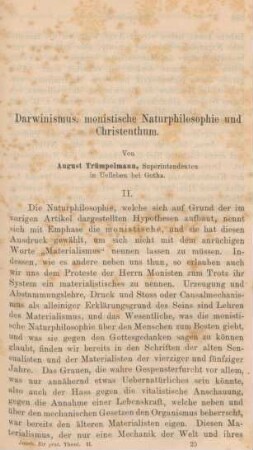 385-420 Darwinismus, monistische Naturphilosophie und Christenthum : Fortsetzung