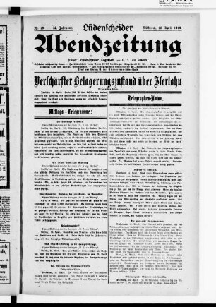 Lüdenscheider Abendzeitung : früher Lüdenscheider Tageblatt