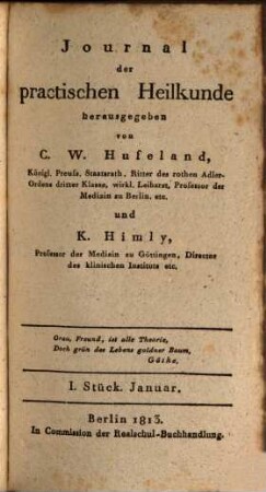 Journal der practischen Heilkunde. 36 = Bd. 29. 1813