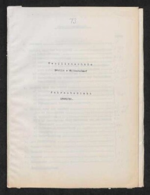 1929/30: Jahresbericht ... - 1929/30