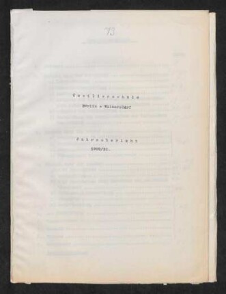 1929/30: Jahresbericht ... - 1929/30