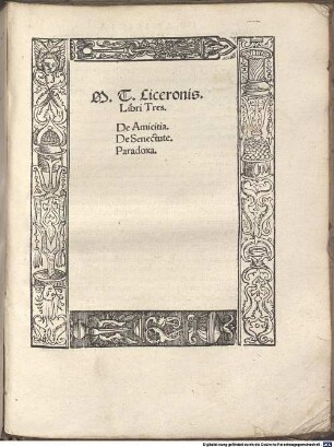 Libri 3 de Amicitia, de Senectute, Paradoxa