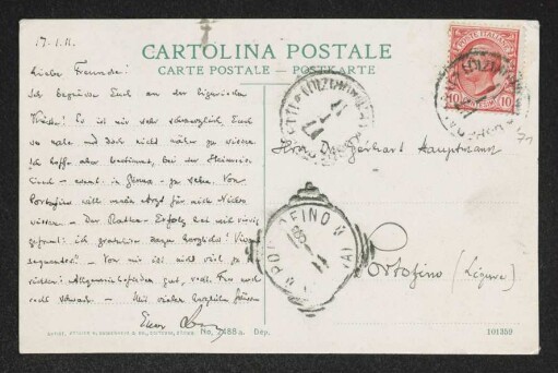 Brief von Paul Jonas an Gerhart Hauptmann