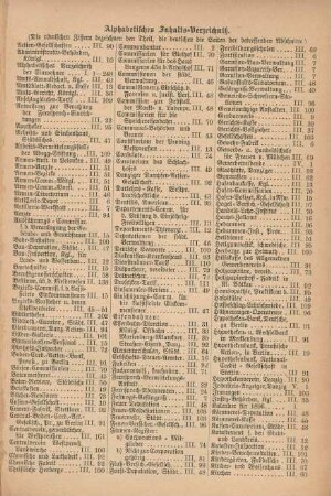 Alphabetisches Inhalts-Verzeichniß