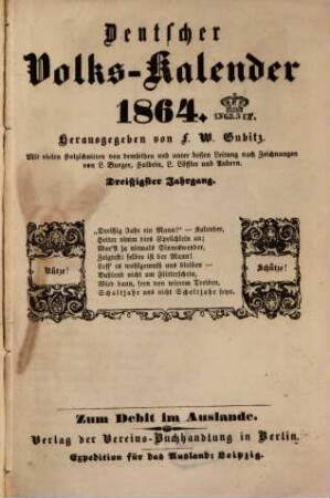 Jahrbuch des Nützlichen und Unterhaltenden. 30. 1864