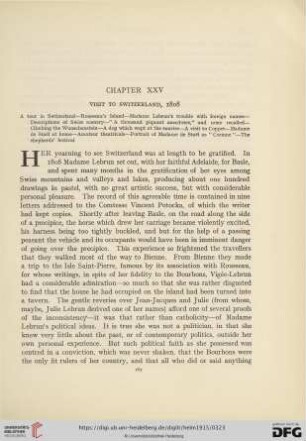 Chapter XXV: Visit to Switzerland, 1808