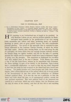 Chapter XXV: Visit to Switzerland, 1808