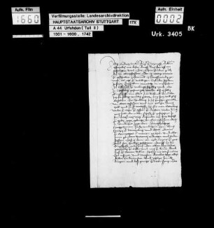 Ludwig Weber, B. zu Wimpfen, wegen Drohworten u.a. gegen die (Einwohner) von Obereisesheim zu einer Bürgschaftsleistung von 200 fl bzw. zur Haft bis zur Aufbringung dieser Summe rechtlich verurteilt, jedoch auf Bitten dergestalt begnadigt, dass er von der Bürgschaftsleistung freikommt, wenn er sich gegen die von Obereisesheim und seinen Landesfürsten verschreibt, schwört U. und erhält die Bürgschaft nachgelassen.