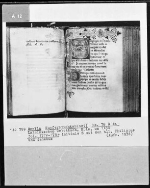 fol. 177v-178r: Initiale S mit den heiligen Philippus und Jacobus