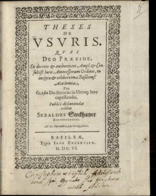Theses de usuris : [pro gradu]