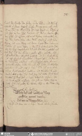 Woher dieß Land Lausitz ein Marggraffthum genennet worden Und was ein Marggraffthum sei