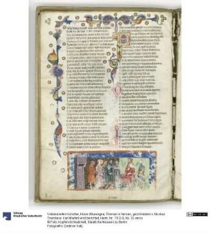 Hüon d'Auvergne, Roman in Versen, geschrieben v. Nicolas Trombeor. Karl Martell wird berichtet