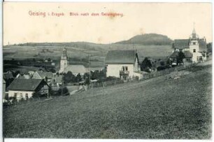 Geising. Blick auf Geising mit dem Geisingberg