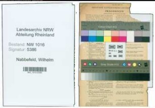 Entnazifizierung Wilhelm Nabbefeld , geb. 30.10.1886 (Maurer)