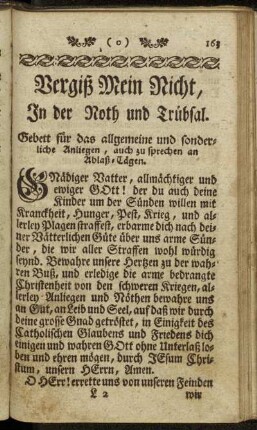 In der Noth und Trübsal.