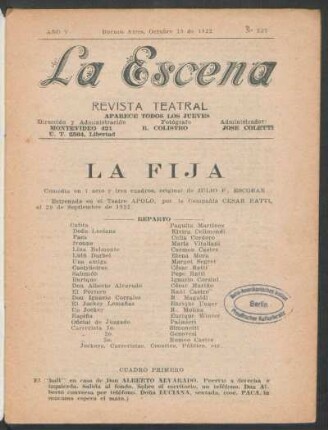 La fija : comedia en 1 acto y tres cuadros