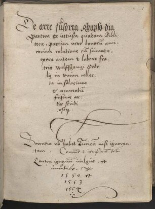 Wolfgang. Sedelius von mangerlei Giessen oder de arte fusoria rhapsodia partim ex vetusta quadam bibliotheca partim amicorum collatione consummata. Auch medizinische Recepte - BSB Cgm 4118