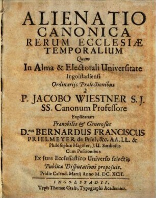 Alienatio Canonica Rerum Ecclesiae Temporalium