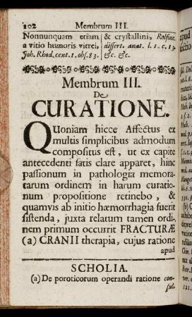 Membrum III. De Curatione.