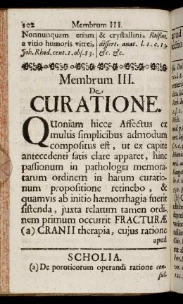 Membrum III. De Curatione.