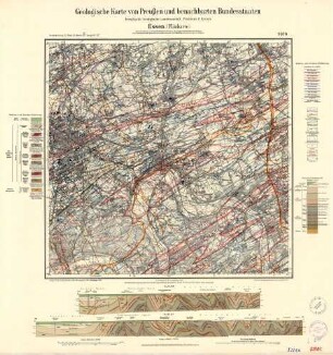 [4508] Essen Flözkarte, Geologische Karte von Preußen und benachbarten Bundesstaaten