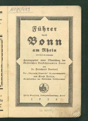 Führer durch Bonn am Rhein