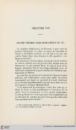 Chapitre VIII: Grands thermes nord extra-muros