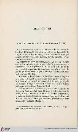 Chapitre VIII: Grands thermes nord extra-muros