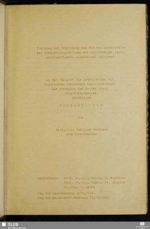 Beitrag zur Ermittlung der für die Konstruktion von Umschlingungstrieben mit keilförmigen Reibscheibenflanken maßgebenden Faktoren