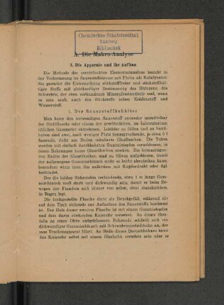I. Die Apparate und ihr Aufbau
