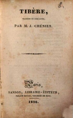 Tibère : tragédie en cinq actes